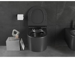 Mexen Sofia Rimless závesná wc misa so sedátkom s pomalým zatváraním, čierna matná, 30540185