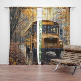 Sablio Záves Žltý školský autobus: 2ks 140x250cm