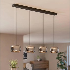 Eglo 390433 - stmievateľný LED luster na lankách HORTUNAS 4xLED/5,8W/230V čierna/dymová