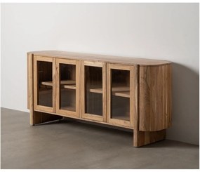 Vitrína z masívu akácie v prírodnej farbe 180x80x40 cm Creel – Ixia