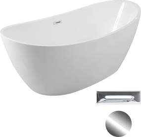 Besco Akrylátová voľne stojaca vaňa Ayla 170x80 BESCO-Typ výpuste: Click-Clack s prepadom, grafit, BESCO-Rozmery: 170x80, BESCO-Farba: Biela