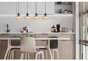 Závesné svietidlo Costa, 4x medové sklenené tienidlo, b