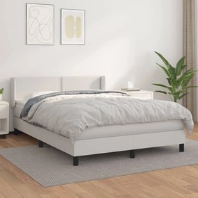 Boxspring posteľ s matracom biela 140x200 cm umelá koža 3130722