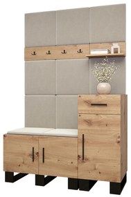 Predsieňová zostava Amanda 5 (dub artisan + béžová). Vlastná spoľahlivá doprava až k Vám domov. 1085893