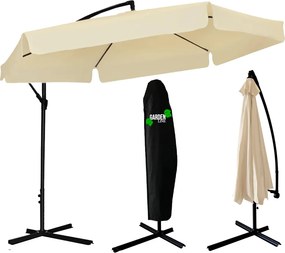 CH Krémový záhradný slnečník Banana s obalom - 3m