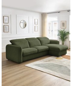 Zelená rozkladacia rohová pohovka (variabilná) Achille – Bobochic Paris