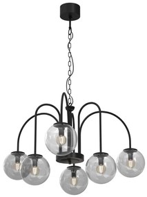 Luster na reťazi CAMBRIDGE 6xE14/60W/230V čierna