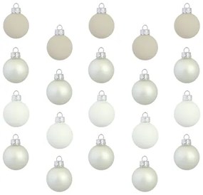 Set vianočných ozdôb v bielej, opálovej a krémovej farbe