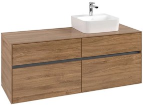 VILLEROY &amp; BOCH Collaro závesná skrinka pod umývadlo na dosku (umývadlo vpravo), 4 zásuvky, 1400 x 500 x 548 mm, Oak Kansas, C10200RH