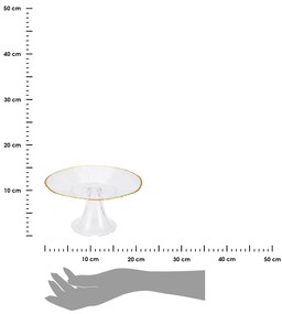 Sklenený servírovací podnos na nohe Mia, (fi) 21 cm