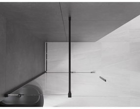 Mexen Velar, posuvné dvere do otvoru typ Walk-In 150 cm, 8mm číre sklo, čierna matná, 871-150-000-03-70