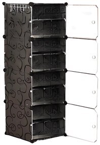 Hogler 3407 Variabilný policový systém 8 políc 128 x 42 x 32 cm, čierna farba