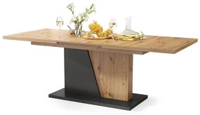 NOBLE NOIR Dub Artisan/Antracit (Tmavo Šedý) - ROZKLADANÝ STÔL DO 218 cm, pre 8, 10 osôb.