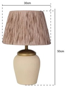 Stolná lampa RAMZES 1xE27/40W/230V krémová/hnedá