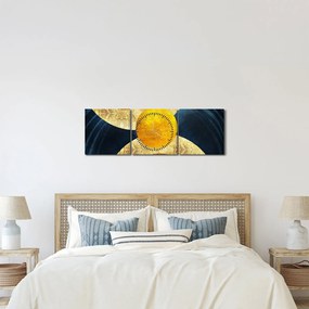Obraz - Kruhy (s hodinami) (90x30 cm)