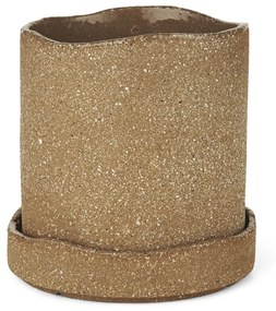 Ferm Living Kvetináč s podmiskou Uneru Recycled Ceramic 13 cm