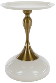 Príručný stolík, biela Ivory/zlatá, FEJ