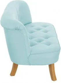 Detská sedačka ľanová modrá 17 cm Drevo