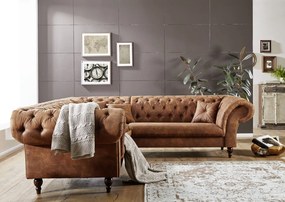 Bighome - LEA rohová sedačka, hnedá