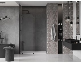 Mexen Velar, posuvné dvere do otvoru 150x200 cm, 8mm číre sklo, čierna matná, 871-150-000-01-70