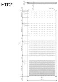 Mereo Mereo, Vykurovací rebrík rovný, 600x1330 mm, 700 W, biely, elektrický, MER-MT12E