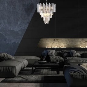 Krištáľový luster na reťazi MADISON 9xE14/40W/230V chróm