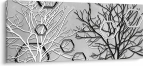 Abstraktný obraz so stromami (120x50 cm)