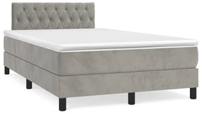 Boxspring posteľ s matracom bledosivá 120x190 cm zamat 3269855