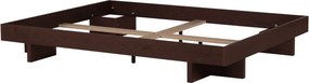 Hnedá dvojlôžková posteľ z MDF v dekore jaseňa bez čela s roštom 180x200 cm Kito – noo.ma