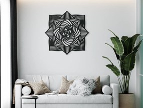 drevko Vyrezávaná drevená mandala Ruža Rozmer obrazu: 44,5 x 44,5 cm, Farba dekorácie: Čierna