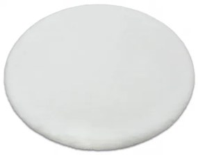 Okrúhly koberec BUNNY biela, imitácia králičej kožušiny Veľkosť: kruh 80 cm