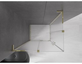 Mexen Velar L Duo, sprchový kút s posuvnými dverami 100 x 90 cm, 8mm sklo námraza, zlatá lesklá, 871-100-090-02-33-50