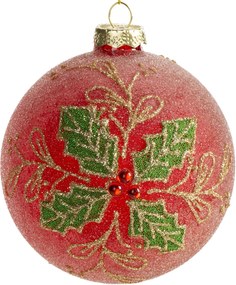 SKLENENÁ VIANOČNÁ BANKA NA STROMČEK SADA 4 KS (FI) 10 CM VZOROVANÁ