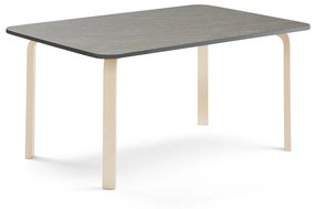 Stôl ELTON, 1800x700x640 mm, linoleum - tmavošedá, breza