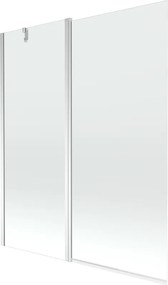 Mexen Flip paraván na vaňu 2-krídlový 140 x 150 cm, transparentný, chróm - 894-140-101-01-00