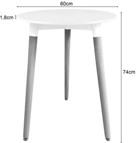 Okrúhly stôl KAMI biely 60 cm