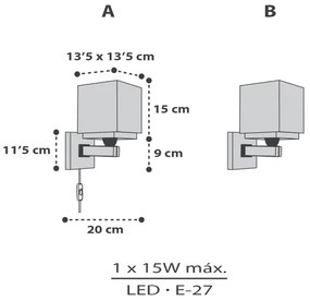 Dalber 63379 - Detské nástenné svietidlo LITTLE PIXEL 1xE27/15W/230V