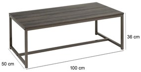 Hnedý konferenčný stolík 50x100 cm – Casa Selección