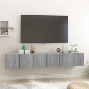 Závesné TV skrinky sivý sonoma 3ks 60x30x30 cm spracované drevo