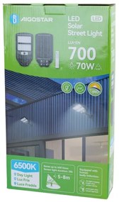 Aigostar - LED Solárna pouličná lampa so senzorom LED/70W/3,2V 4000mAh6500K + DO
