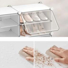 Úložné boxy na topánky biele ABO-E1033 WT (6 ks)