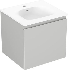 Mexen Orio, kúpeľňová skrinka 50 cm s umývadlom Vela, 1 zásuvka, šedá matná/biela matná, 91A10-05047-1-BF62-W23M01