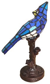 Dekoratívna vitráž lampa PAPAGÁJ_BLUE