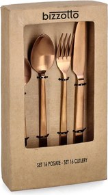 Antikoro príbor 16 ks v medenej farbe pre 4 osoby Hestia – Bizzotto