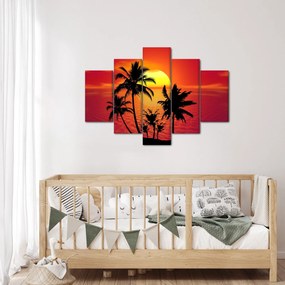 Obraz siluety ostrova s palmami (150x105 cm)