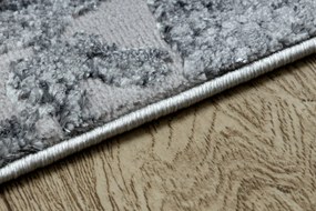 Moderný MEFE koberec   6184 Dlažba tehla - Štrukturálny,  dve vrstvy  rúna tmavosivá