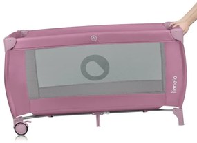 Lionelo - Cestovná postieľka STEFI PLUS Ružová magnólia