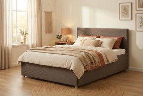 Postel VEGA 180x200 cm Svetlohnedá S matracom