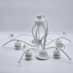 Luster na reťazi RETRO II 5xE27/60W/230V biela