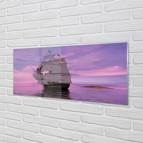 Obraz plexi Fialové neba ship sea 120x60 cm